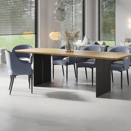 Hareby Solid Oak Dining Table Steel Leg