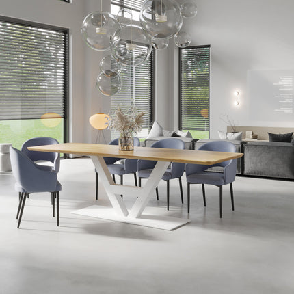 Kirton Solid Oak Dining Table Steel Base