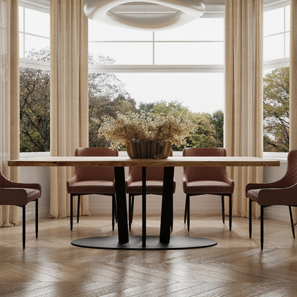 Dalby Solid Oak Dining Table Steel Leg