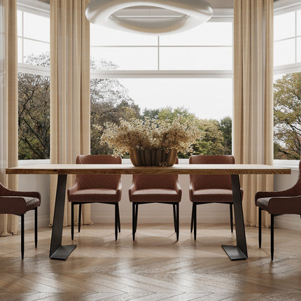 Midville Solid Oak Dining Table Steel Leg