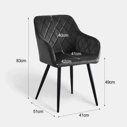 Moor Velvet Dining Chairs Grey