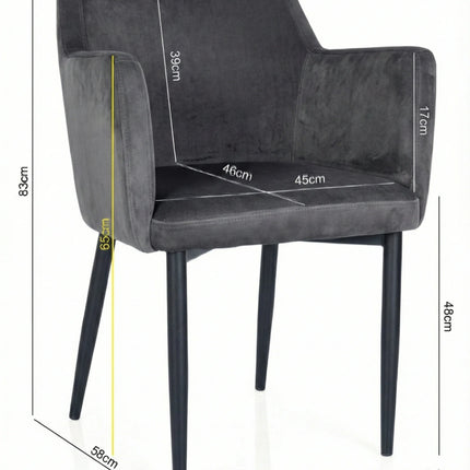 Armchair Rene with metal legs