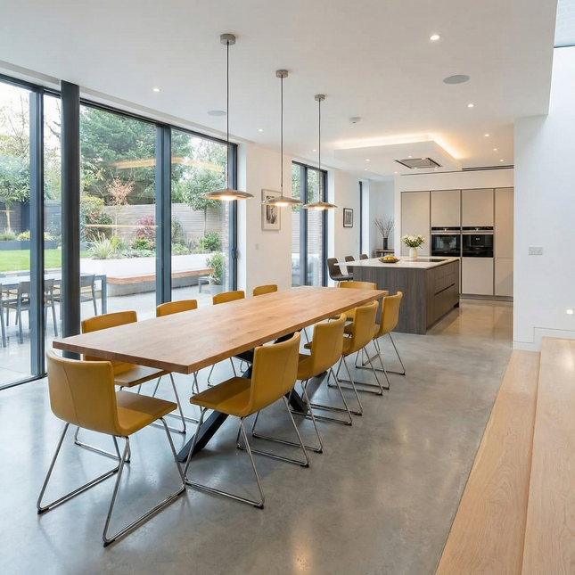 Tumby Oak Modern Dining Table Star Stel Base