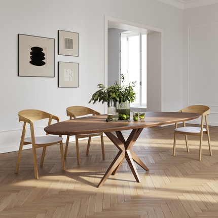 Elkington Solid Oak Dining Table with Wooden Legs