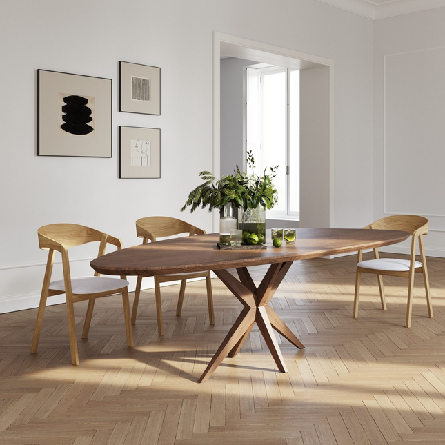 Elkington Solid Oak Dining Table with Wooden Legs