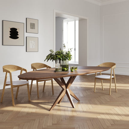 Elkington Solid Oak Dining Table with Wooden Legs