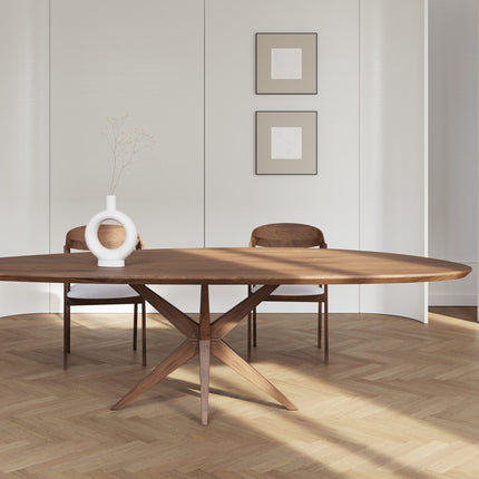 Elkington Solid Oak Dining Table with Wooden Legs