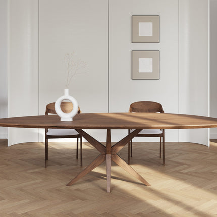 Elkington Solid Oak Dining Table with Wooden Legs