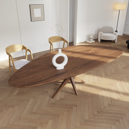 Elkington Solid Oak Dining Table with Wooden Legs