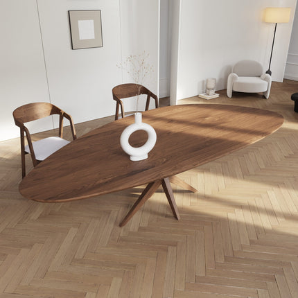 Elkington Solid Oak Dining Table with Wooden Legs