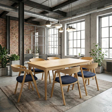 SET - Peebls Extendable Solid Oak Dining Table and Aby Dining Chairs