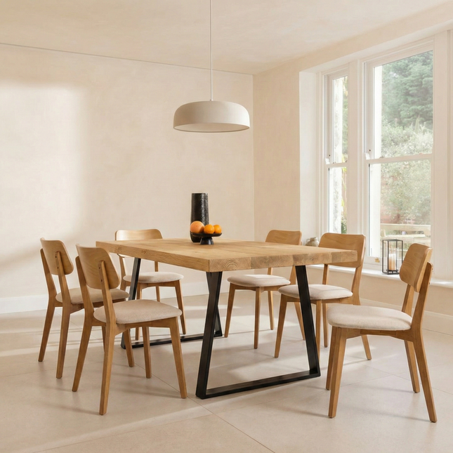 Calia Style Dining Table Frame Steel Legs Cotswold