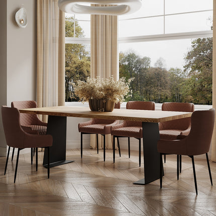 Midville Solid Oak Dining Table Steel Leg