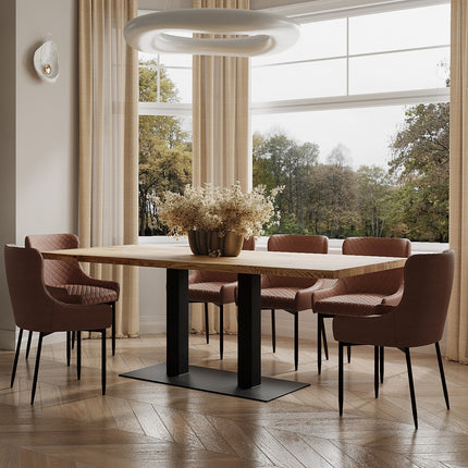 Moorby Solid Oak Dining Table Steel Leg