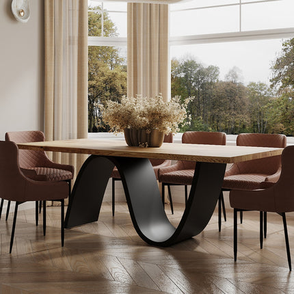Ashby Oak Modern Dining Table Wave