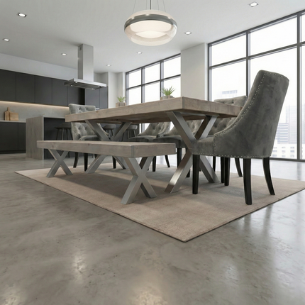 Alford Dining Table Industrial Farmhouse Dine Table - Rustic Dining Table - Farmhouse Table - Handmade Table Chunky Metal Legs