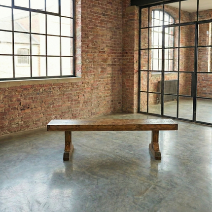 Clifford Bench Rustic Farmhouse –  Chunky Wooden Base