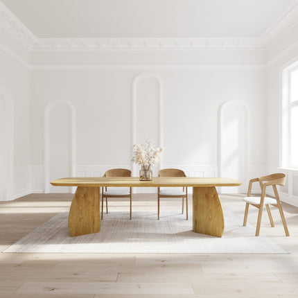 Spanby Solid Oak Dining Table with Wooden Base