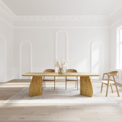 Spanby Solid Oak Dining Table with Wooden Base