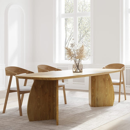 Spanby Solid Oak Dining Table with Wooden Base