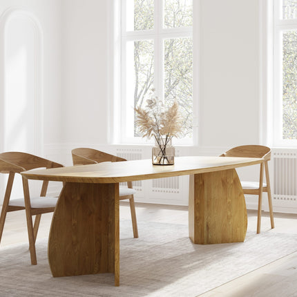 Spanby Solid Oak Dining Table with Wooden Base