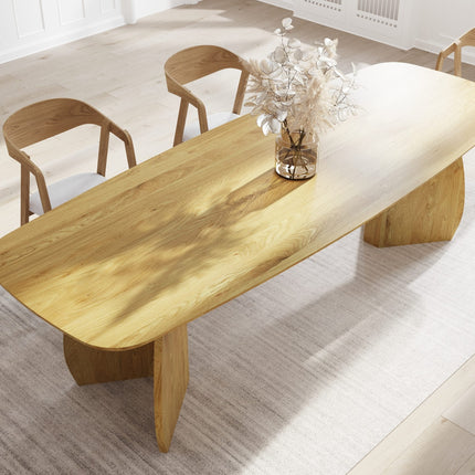 Spanby Solid Oak Dining Table with Wooden Base