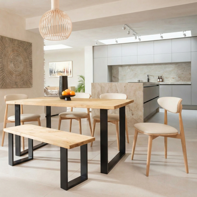 Calia Style Dining Table Frame Steel Legs Cotswold