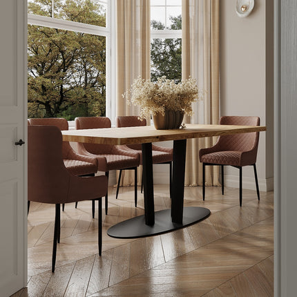 Dalby Solid Oak Dining Table Steel Leg