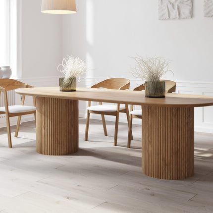Moulton Oak Dining Table Steel Base