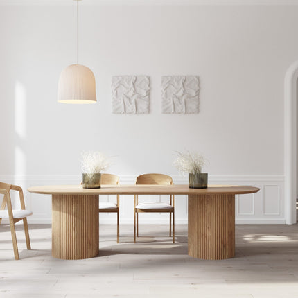 Moulton Oak Dining Table Steel Base