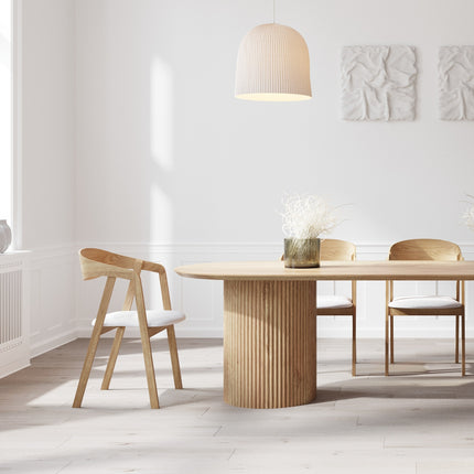 Moulton Oak Dining Table Steel Base