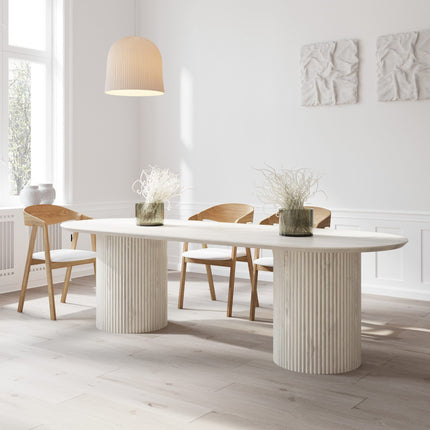 Moulton Oak Dining Table Steel Base