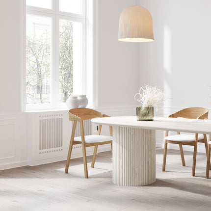 Moulton Oak Dining Table Steel Base