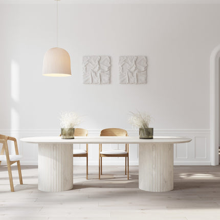 Moulton Oak Dining Table Steel Base