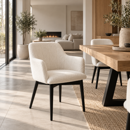 Chloe Solid Oak Dining Set – Table, Bench & 5 Chairs | Trapezium Steel Legs