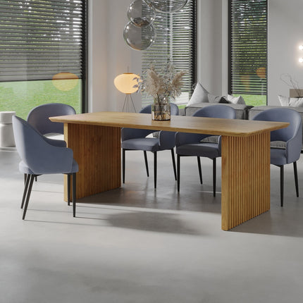 Lusby Solid Oak Dining Table Wooden Base