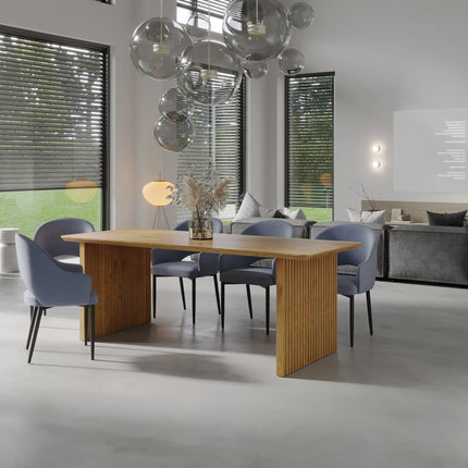 Lusby Solid Oak Dining Table Wooden Base