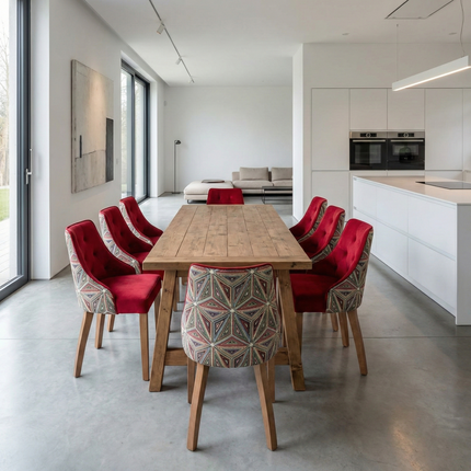 Haxey Dining Table with Chunky Style Wooden Legs Handmade Rustic