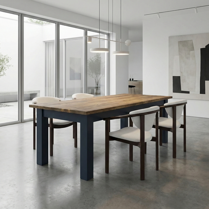 Riby Dining Table with Chunky Style Wooden Legs Handmade Rustic