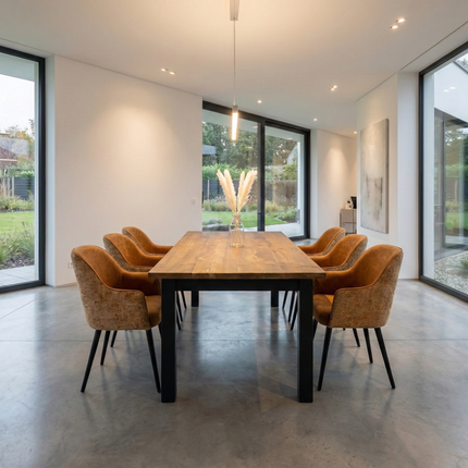Riby Dining Table with Chunky Style Wooden Legs Handmade Rustic