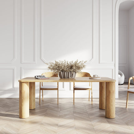 Lusby Solid Oak Dining Table with Wooden Legs
