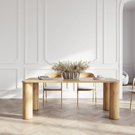Lusby Solid Oak Dining Table with Wooden Legs