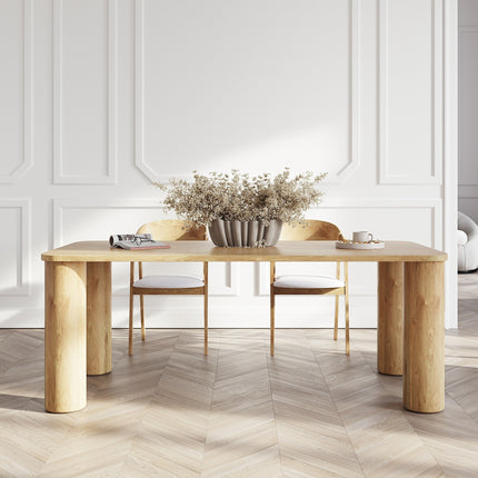 Lusby Solid Oak Dining Table with Wooden Legs