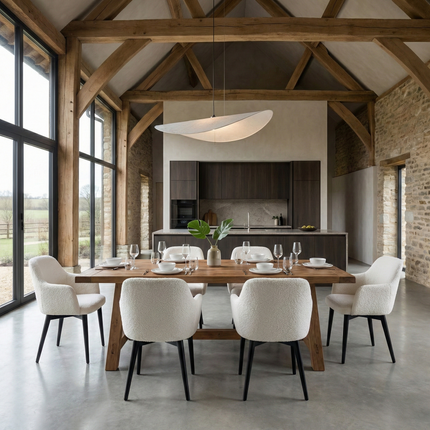 Haxey Dining Table with Chunky Style Wooden Legs Handmade Rustic