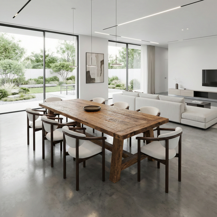 Halton Dining Table with Chunky Style Wooden Legs Handmade Rustic