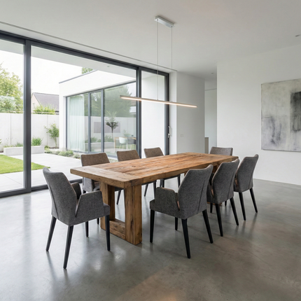 Norton Dining Table with Chunky Style Wooden Legs Handmade Rustic