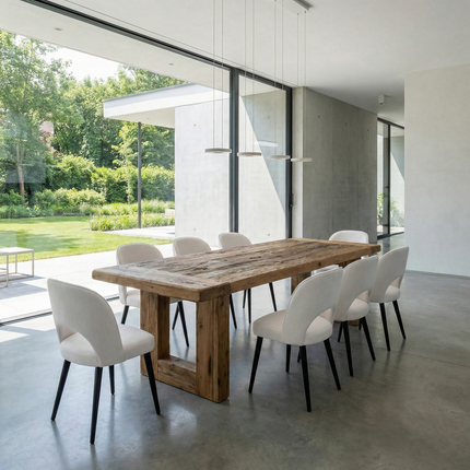 Norton Dining Table with Chunky Style Wooden Legs Handmade Rustic