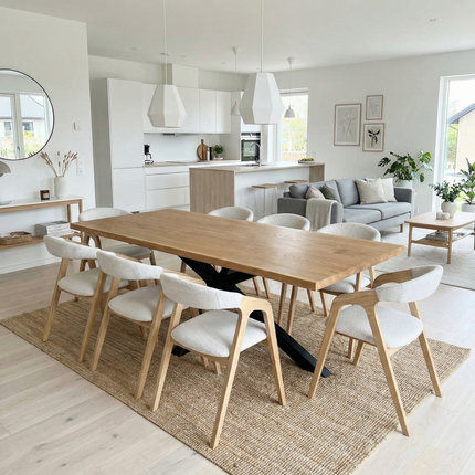 Tumby Oak Modern Dining Table Star Stel Base