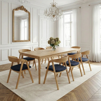 SET - Peebls Extendable Solid Oak Dining Table and Aby Dining Chairs