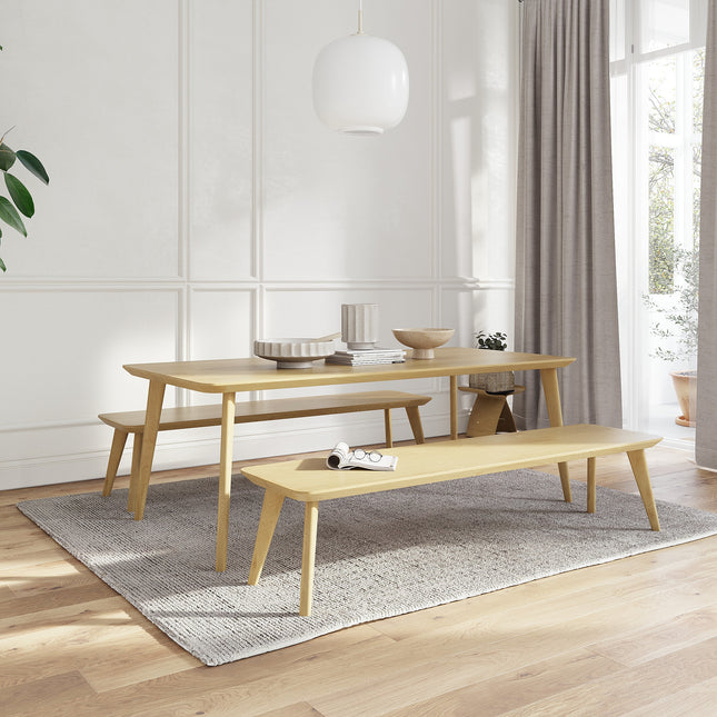 Solid Oak Dining Bench Wooden Pin Legs 0106